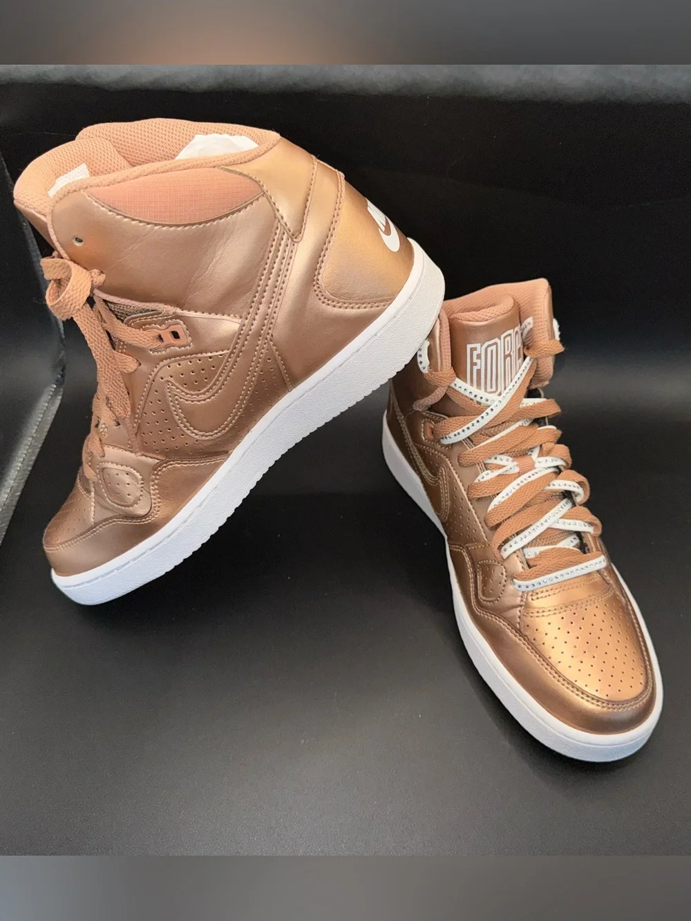 Nike Force High Metallic Bronze/Copper High-Top Sneakers – women’s 8.5